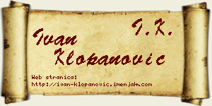 Ivan Klopanović vizit kartica